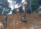 Medan Berat dan Hujan Deras, TMMD Abdya Tetap Lanjutkan Pembukaan Jalan