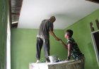 Satgas TMMD Kodim Abdya Percantik Rumah Lansia Nurhabibah, Dinding dan Plafon Mulai Difinishing